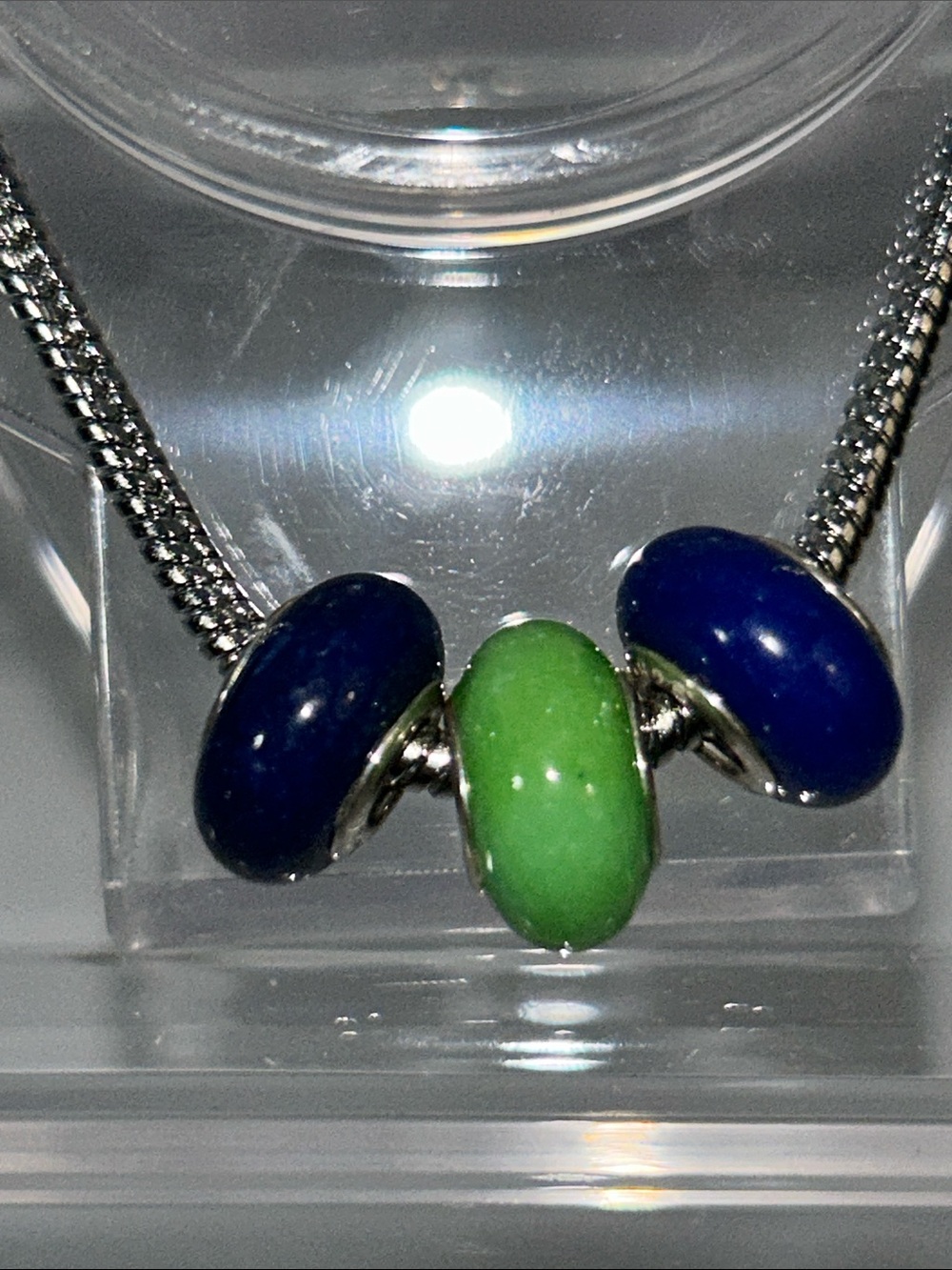 NWOT Gems En Vogue Palladium Euro Pandora Style 3 Bead Charm Set